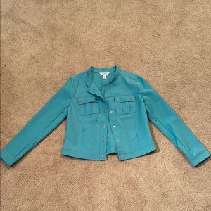 Women's Turquoise Jacket by Whote House Black Market, size medium